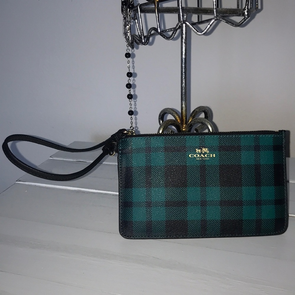 Plaid Coach Wristlet